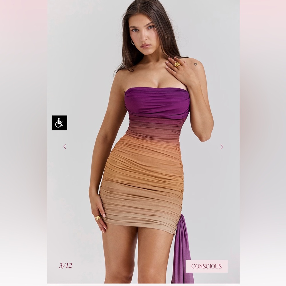 House of CB Purple and Orange Ombre Mini Dress - Picture 2 of 6
